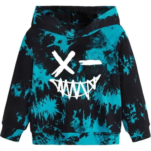 Floerns Boy's Cartoon Graphic Print Long Sleeve Tie Dye Sweatshirt Hoodie