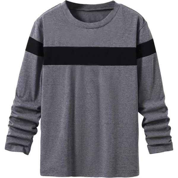 Floerns Boy's Colorblock Long Sleeve Crewneck Casual Tee Shirt