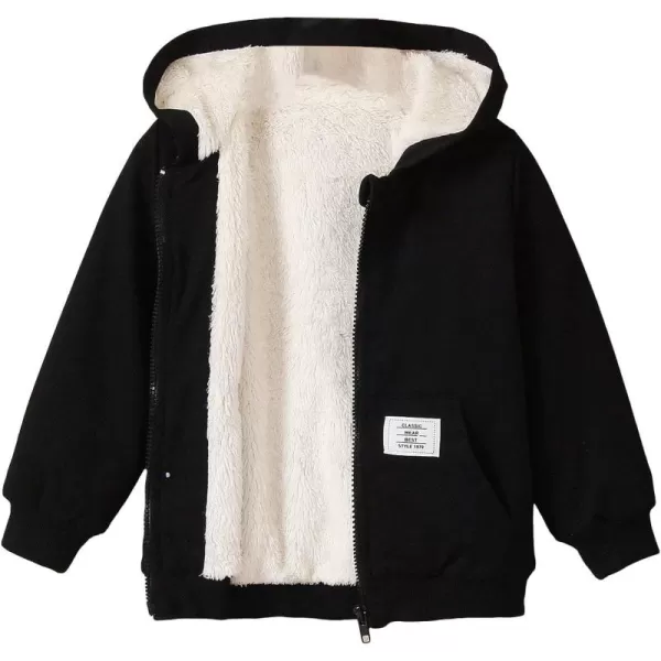 Floerns Boys Hooded Neck Letter Patched Long Sleeve Jacket with Slant Pockets