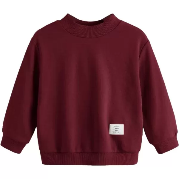 Floerns Girl's Patched Long Sleeve Drop Shoulder Mock Neck Sweatshirt Pullovers