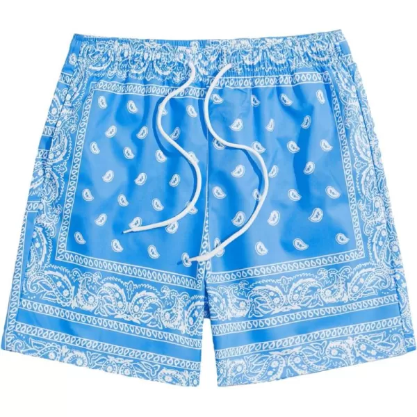 Floerns Men's Boho Tribal Print Drawstring Waist Summer Shorts with Pocket