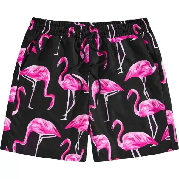 Floerns Men's Boho Tribal Print Drawstring Waist Summer Shorts with Pocket