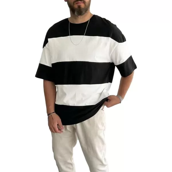 Floerns Men's Color Block Short Sleeve Tshirt Casual Crew Neck Tee Shirt