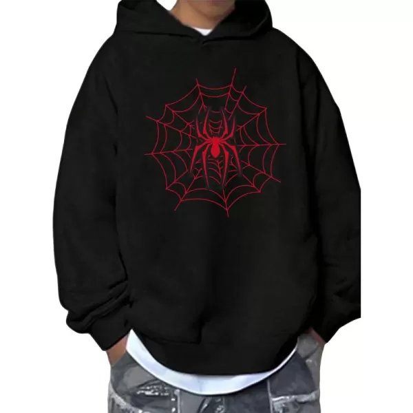 Floerns Men's Hooded Neck Graphic Print Drop Shoulder Long Sleeve Sweatshirt