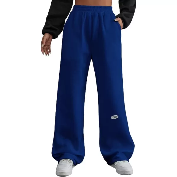 Floerns Women's Causal Drawstring High Waist Baggy Straight Wide Leg Sweatpants with Pockets