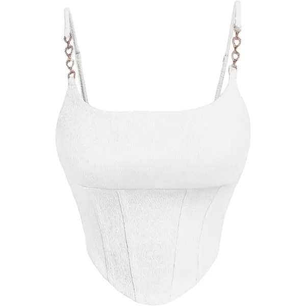 Floerns Women's Seam Front Asymmetrical Cami Top with Chain Strap