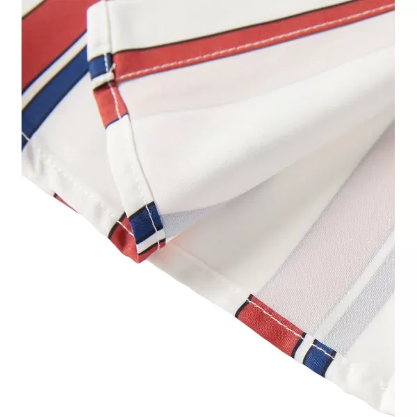 Floerns Men's Striped Shirts Casual Short Sleeve Button Down Shirts
