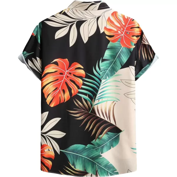 Floerns Men's Striped Shirts Casual Short Sleeve Button Down Shirts