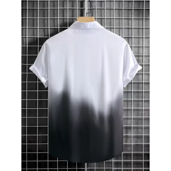 Floerns Men's Striped Shirts Casual Short Sleeve Button Down Shirts