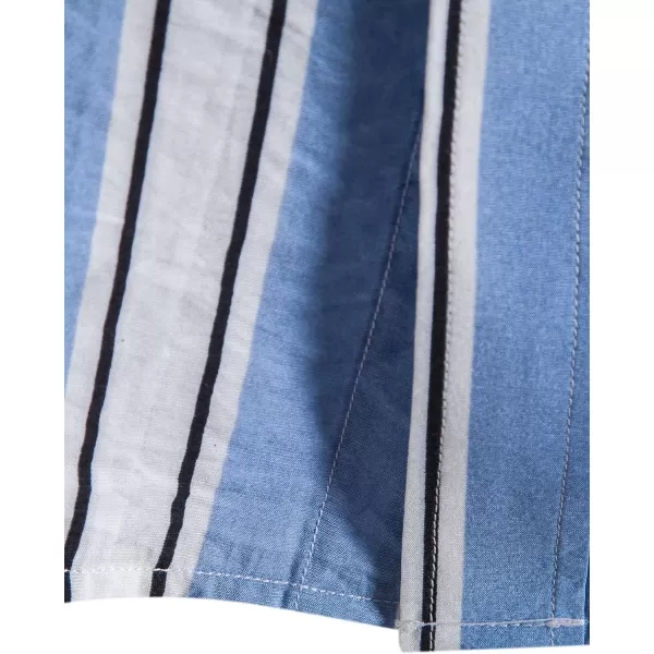 Floerns Men's Striped Shirts Casual Short Sleeve Button Down Shirts
