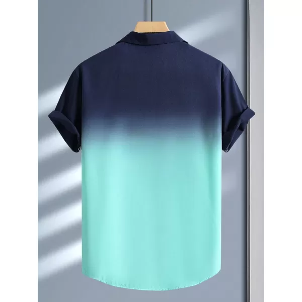 Floerns Men's Striped Shirts Casual Short Sleeve Button Down Shirts