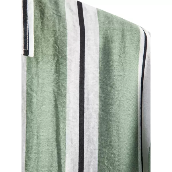 Floerns Men's Striped Shirts Casual Short Sleeve Button Down Shirts
