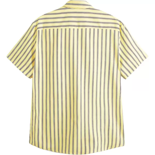 Floerns Men's Striped Shirts Casual Short Sleeve Button Down Shirts