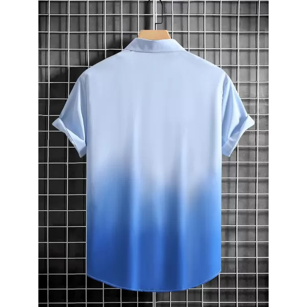 Floerns Men's Striped Shirts Casual Short Sleeve Button Down Shirts