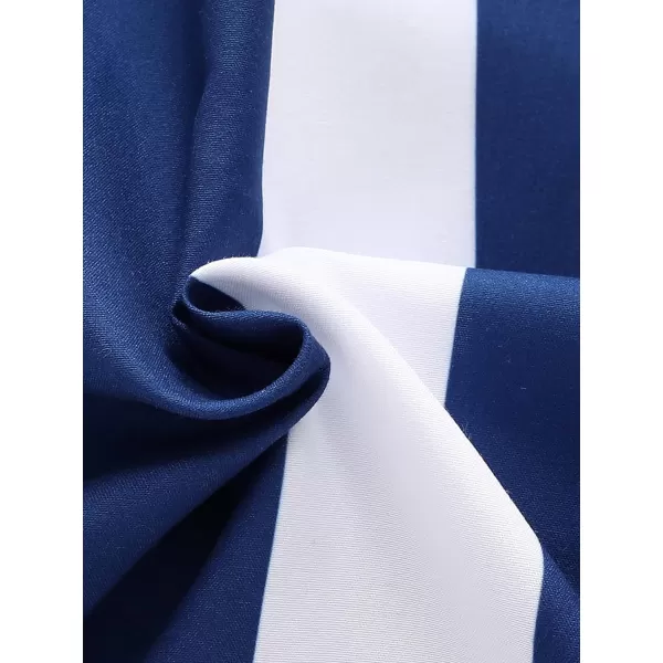 Floerns Men's Striped Shirts Casual Short Sleeve Button Down Shirts