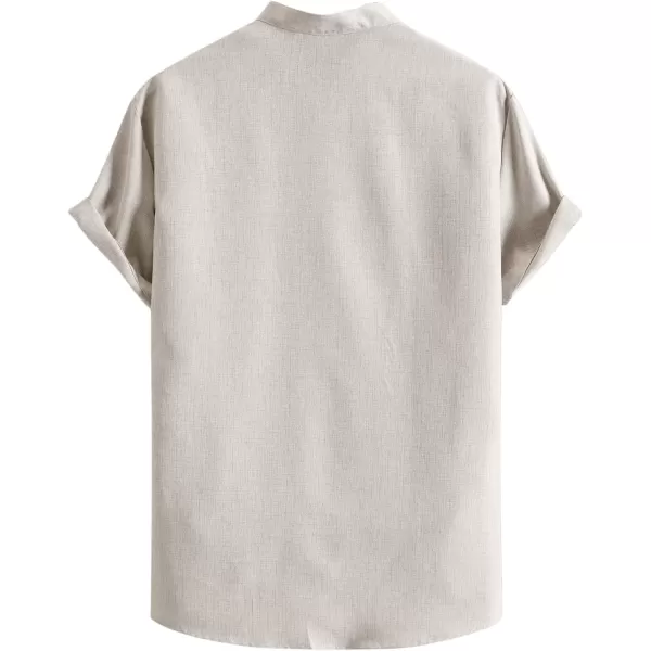 Floerns Men's Striped Shirts Casual Short Sleeve Button Down Shirts