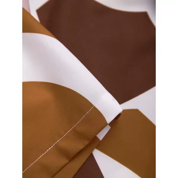 Floerns Men's Striped Shirts Casual Short Sleeve Button Down Shirts