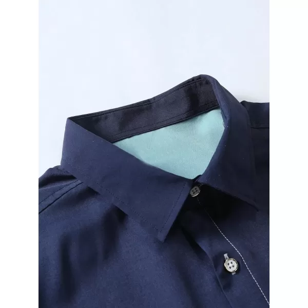 Floerns Men's Striped Shirts Casual Short Sleeve Button Down Shirts