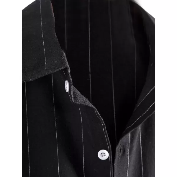 Floerns Men's Striped Shirts Casual Short Sleeve Button Down Shirts