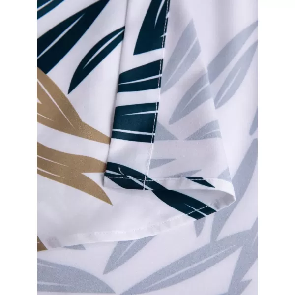 Floerns Men's Striped Shirts Casual Short Sleeve Button Down Shirts