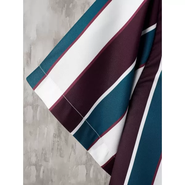 Floerns Men's Striped Shirts Casual Short Sleeve Button Down Shirts