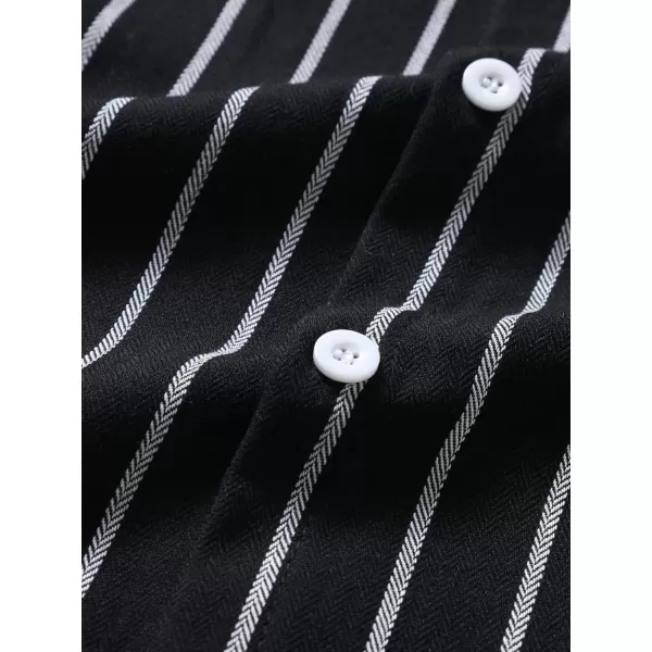Floerns Men's Striped Shirts Casual Short Sleeve Button Down Shirts