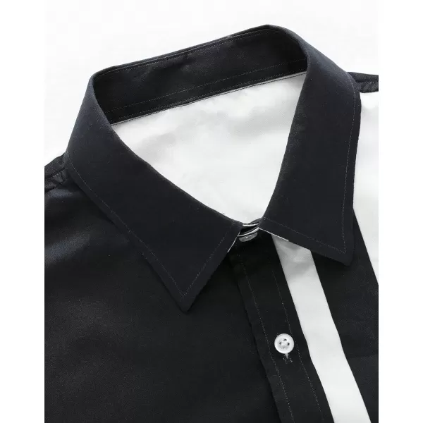 Floerns Men's Striped Shirts Casual Short Sleeve Button Down Shirts