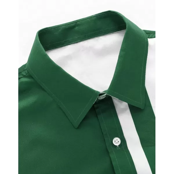 Floerns Men's Striped Shirts Casual Short Sleeve Button Down Shirts