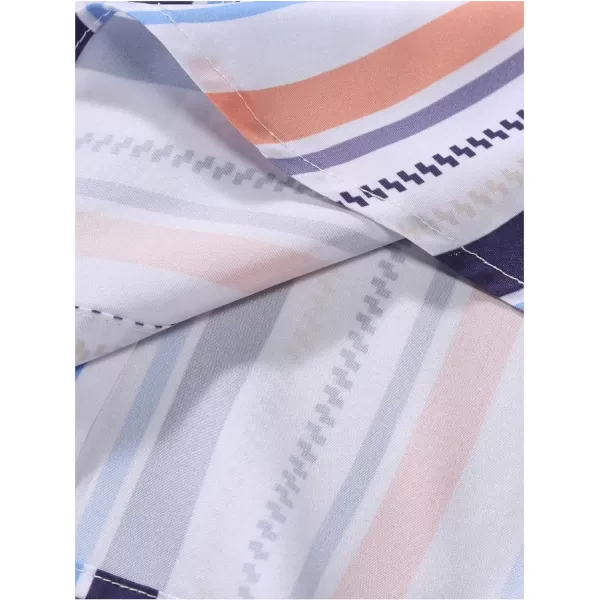 Floerns Men's Striped Shirts Casual Short Sleeve Button Down Shirts
