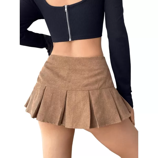 Floerns Women's Casual Pleated Hem Mini Skirt School Uniform Short Skirts