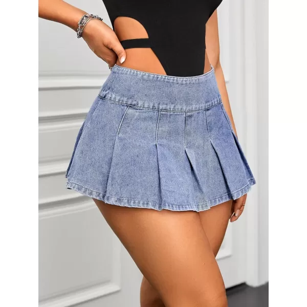 Floerns Women's Casual Pleated Hem Mini Skirt School Uniform Short Skirts