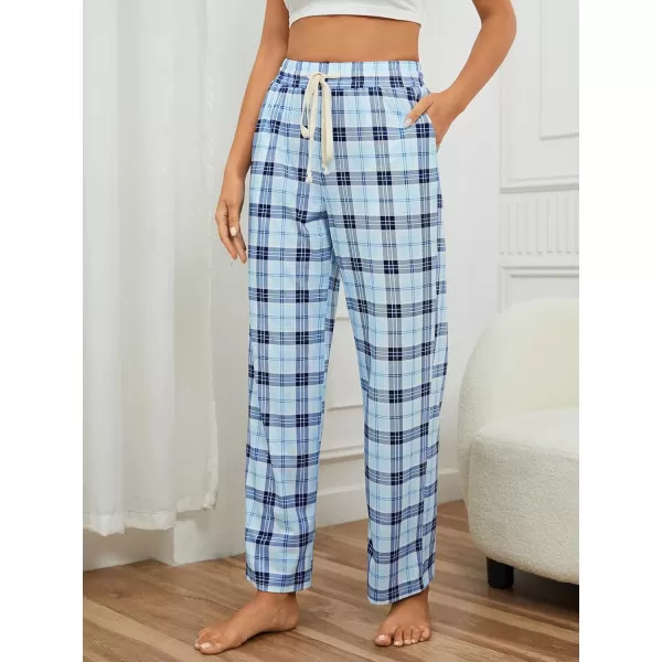 Floerns Women's Plaid Print Elastic Waist Sleepwear Pajama Bottom Pants