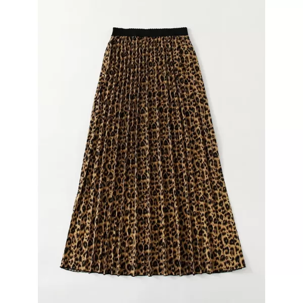 Floerns Women's Plus Size Ditsy Floral Flared Midi Skirt Polka Dots Pleated Skirts