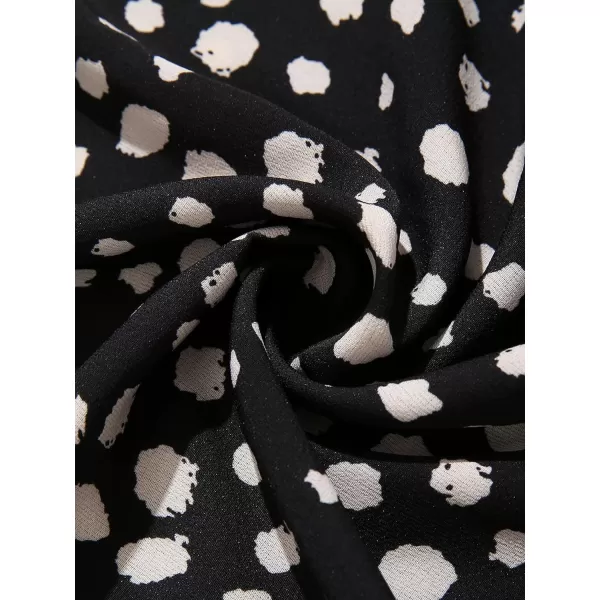 Floerns Women's Plus Size Ditsy Floral Flared Midi Skirt Polka Dots Pleated Skirts