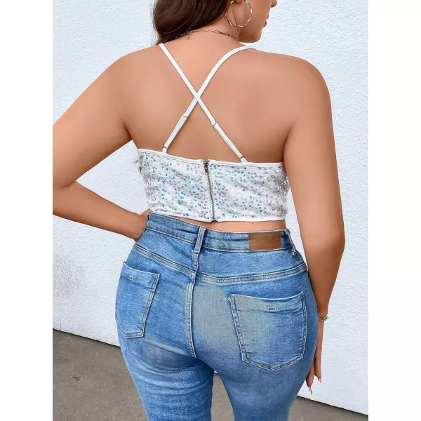 Floerns Women's Ruched Sleeveless Halter Neck Tie Back Hanky Hem Crop Cami Top