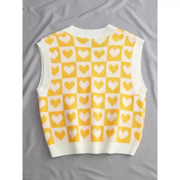 Floerns Women's Sleeveless Round Neck Cute Strawberry Sweater Vest Crop Shirt Top
