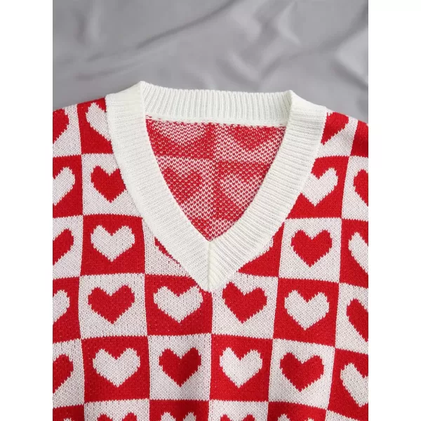 Floerns Women's Sleeveless Round Neck Cute Strawberry Sweater Vest Crop Shirt Top