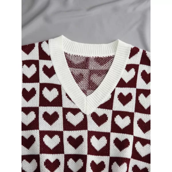 Floerns Women's Sleeveless Round Neck Cute Strawberry Sweater Vest Crop Shirt Top