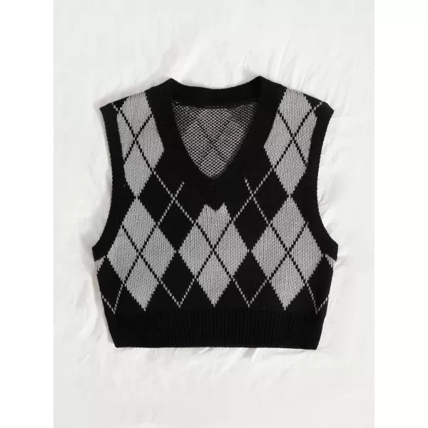 Floerns Women's Sleeveless Round Neck Cute Strawberry Sweater Vest Crop Shirt Top