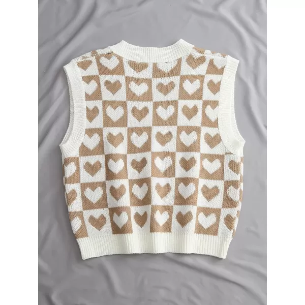 Floerns Women's Sleeveless Round Neck Cute Strawberry Sweater Vest Crop Shirt Top