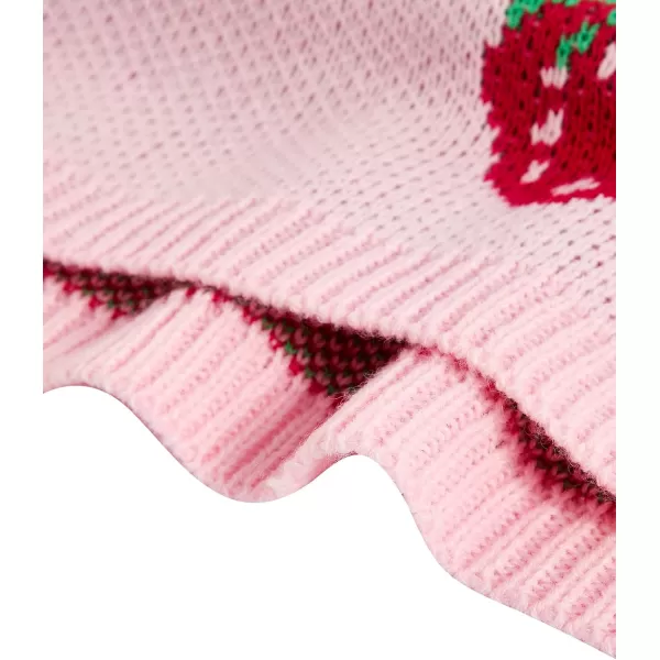 Floerns Women's Sleeveless Round Neck Cute Strawberry Sweater Vest Crop Shirt Top