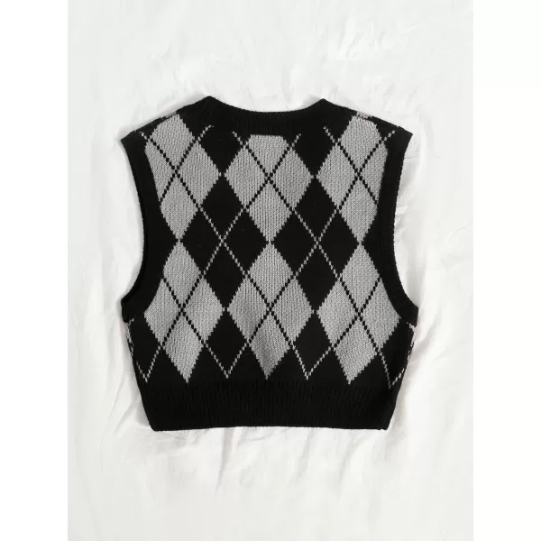 Floerns Women's Sleeveless Round Neck Cute Strawberry Sweater Vest Crop Shirt Top