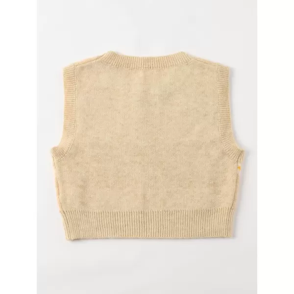 Floerns Women's Sleeveless Round Neck Cute Strawberry Sweater Vest Crop Shirt Top