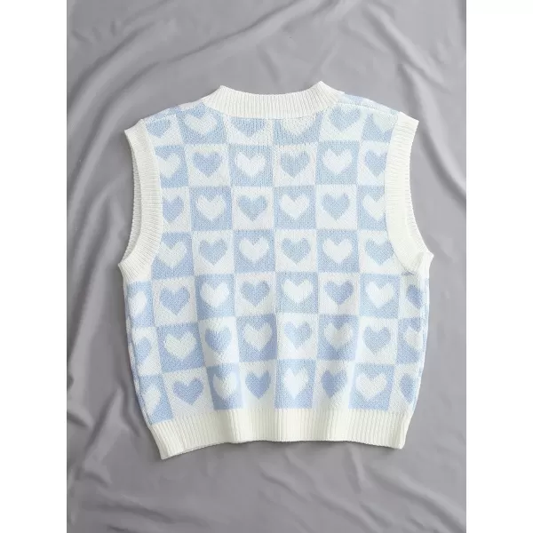 Floerns Women's Sleeveless Round Neck Cute Strawberry Sweater Vest Crop Shirt Top
