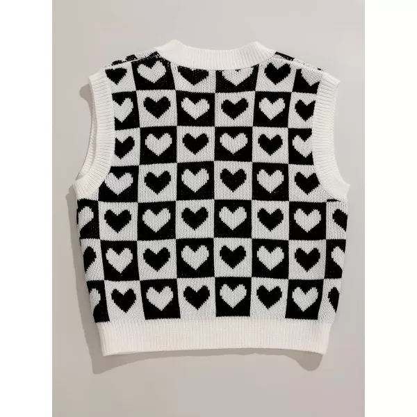 Floerns Women's Sleeveless Round Neck Cute Strawberry Sweater Vest Crop Shirt Top