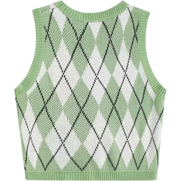 Floerns Women's Sleeveless Round Neck Cute Strawberry Sweater Vest Crop Shirt Top