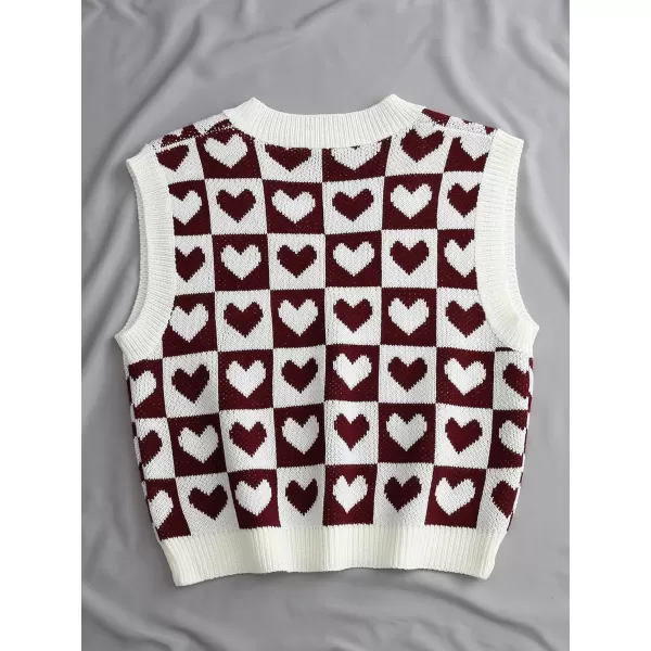 Floerns Women's Sleeveless Round Neck Cute Strawberry Sweater Vest Crop Shirt Top