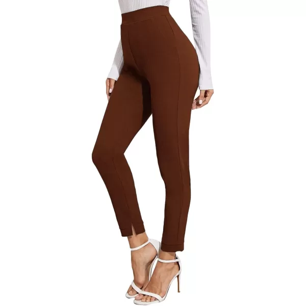 Floerns Women's Solid High Waist Tapered Ankle Stretch Work Pants