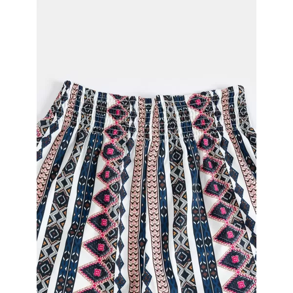 Floerns Women's Summer Tribal Print Elastic Waist Beach Shorts