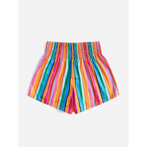 Floerns Women's Summer Tribal Print Elastic Waist Beach Shorts